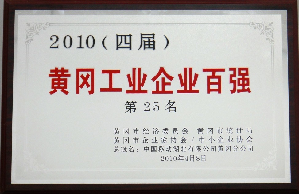 2010年黃岡工業企業百強（黃岡亞東）