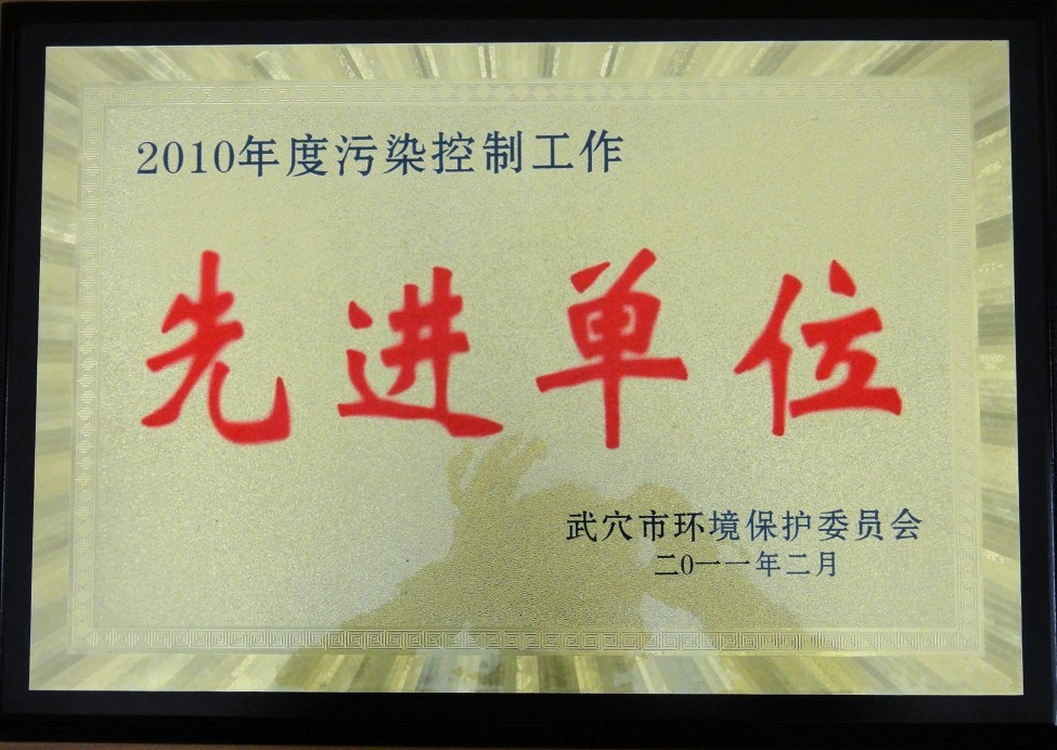 2010年度污染空座工作先進(jìn)單位(黃岡亞東) 2010年度污染空座工作先進(jìn)單位(黃岡亞東)