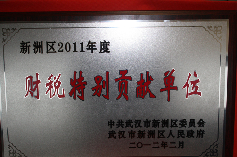 2011年度財稅特別貢獻單位(湖北亞東) 2011年度財稅特別貢獻單位(湖北亞東)